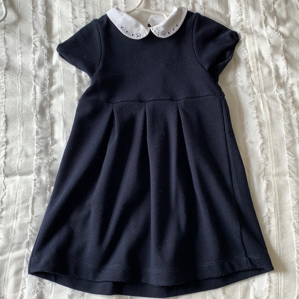 Jacadi Navy Girls Dress with Removable Collar